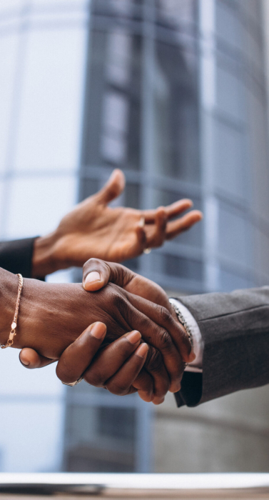 African business male people shaking hands